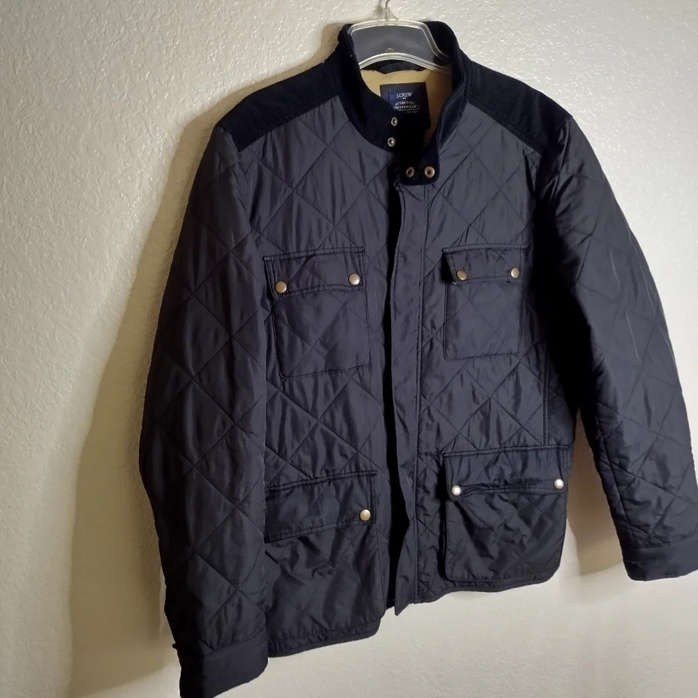 J. Crew Men's Greyson Quilted Field Jacket Black sz L